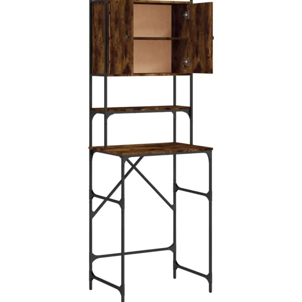 vidaXL Armario de lavadora color 68x48,5x194 cm Roble ahumado Best