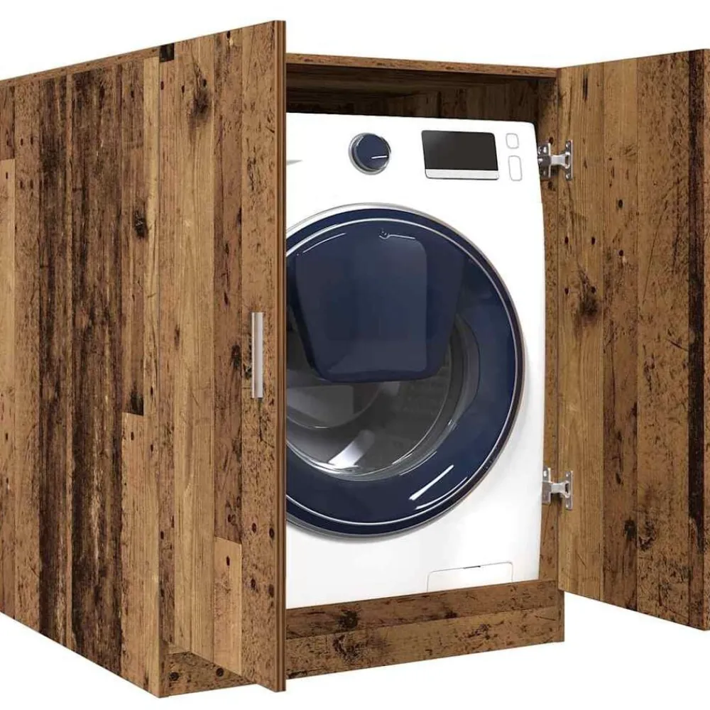vidaXL Accesorios Para Electrodomésticos-Armario de lavadora madera envejecida 70,5x71,5x91,5 cm