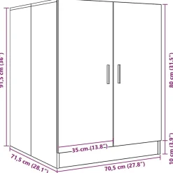 vidaXL Accesorios Para Electrodomésticos-Armario de lavadora madera envejecida 70,5x71,5x91,5 cm