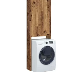 vidaXL Accesorios Para Electrodomésticos-Armario de lavadora madera envejecida 64x25,5x190 cm