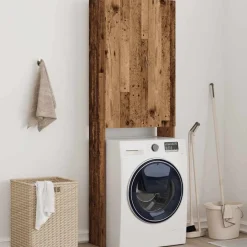 vidaXL Accesorios Para Electrodomésticos-Armario de lavadora madera envejecida 64x25,5x190 cm