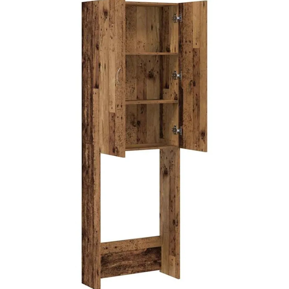 vidaXL Accesorios Para Electrodomésticos-Armario de lavadora madera envejecida 64x25,5x190 cm