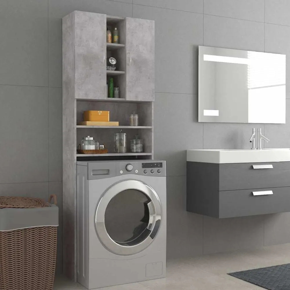 vidaXL Armario de lavadora gris hormigón 64x25,5x190 cm Gris hormigón Sale