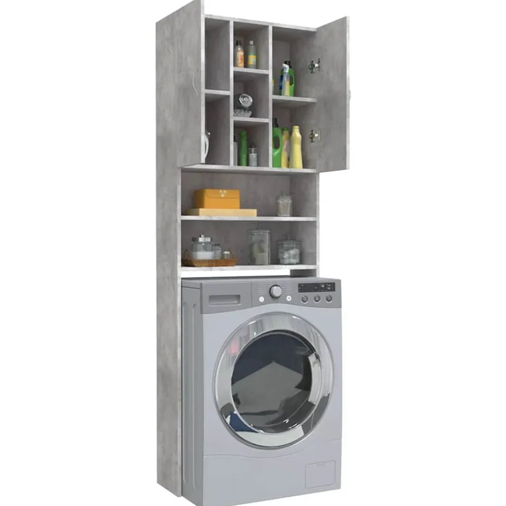 vidaXL Armario de lavadora gris hormigón 64x25,5x190 cm Gris hormigón Sale