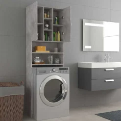 vidaXL Armario de lavadora gris hormigón 64x25,5x190 cm Gris hormigón Sale