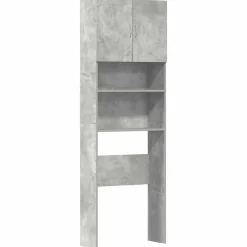 vidaXL Armario de lavadora madera ingeniería gris hormigón 64x24x190cm Gris hormigón Sale