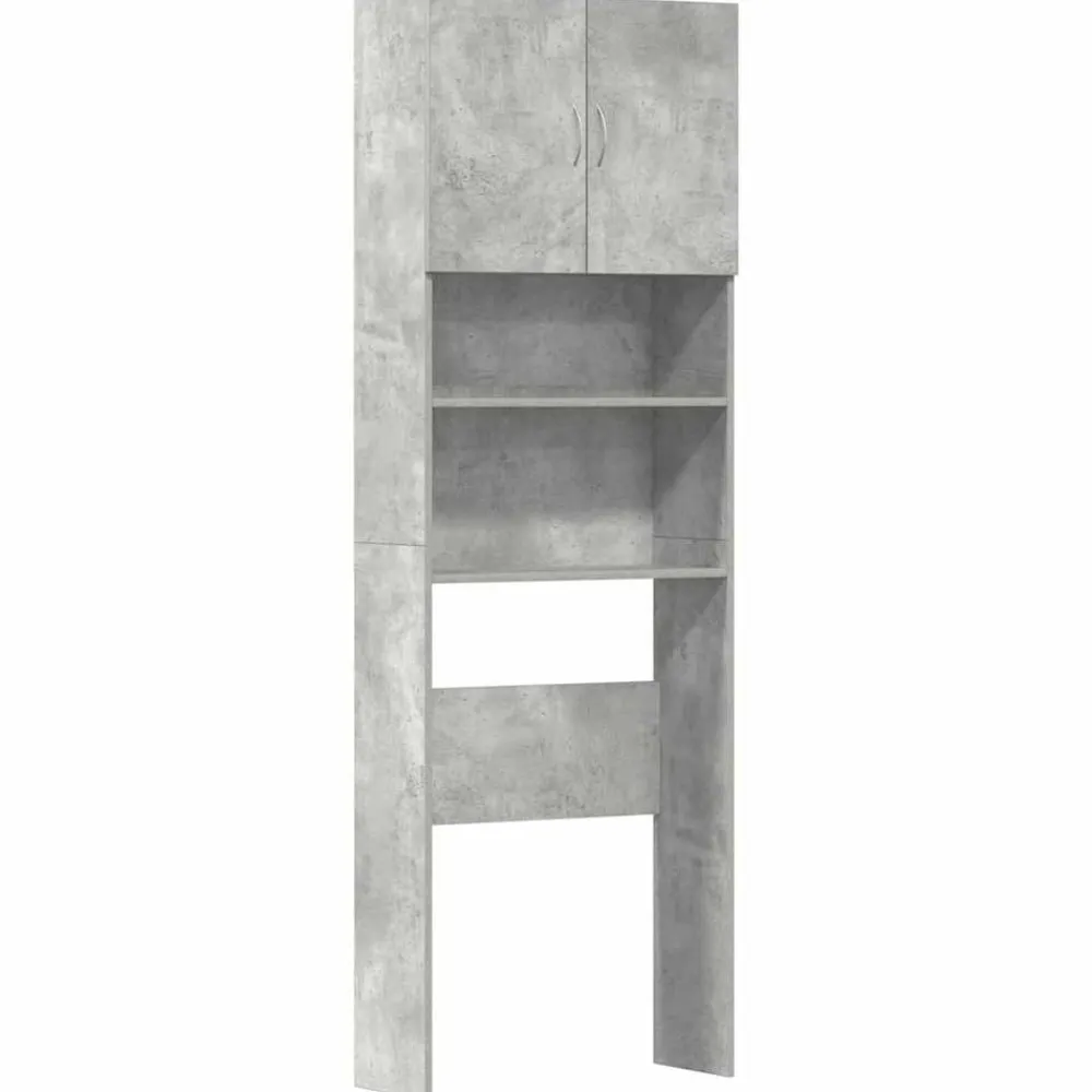 vidaXL Armario de lavadora madera ingeniería gris hormigón 64x24x190cm Gris hormigón Sale