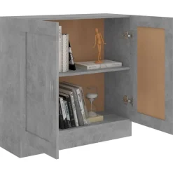 vidaXL Estanterías-Armario de libros contrachapada gris hormigón 82,5x30,5x80 cm
