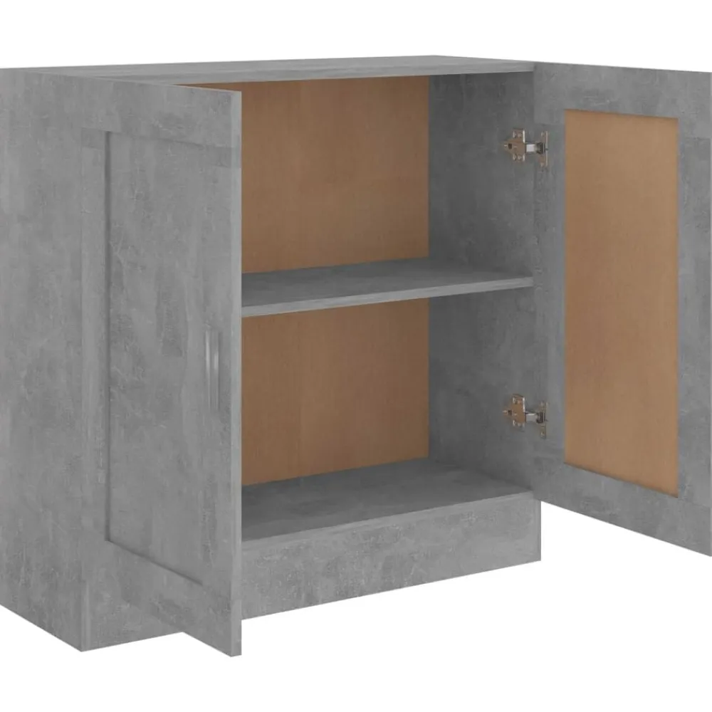 vidaXL Estanterías-Armario de libros contrachapada gris hormigón 82,5x30,5x80 cm