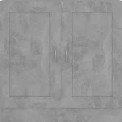 vidaXL Estanterías-Armario de libros contrachapada gris hormigón 82,5x30,5x80 cm