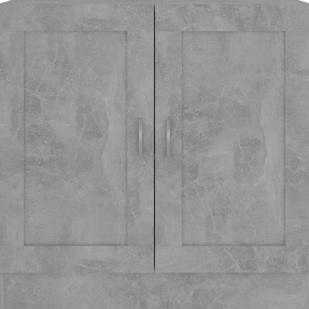 vidaXL Estanterías-Armario de libros contrachapada gris hormigón 82,5x30,5x80 cm