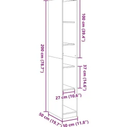 vidaXL Armarios Y Almacenamiento-Armario de madera de ingeniería 30x50x200 cm