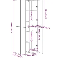 vidaXL Armarios Y Almacenamiento-Armario de madera de ingeniería 70x42,5x225 cm