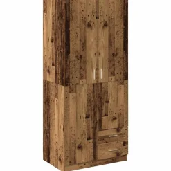 vidaXL Armarios Y Almacenamiento-Armario de madera de ingeniería madera envejecida 80x52x180 cm