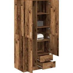 vidaXL Armarios Y Almacenamiento-Armario de madera de ingeniería madera envejecida 80x52x180 cm