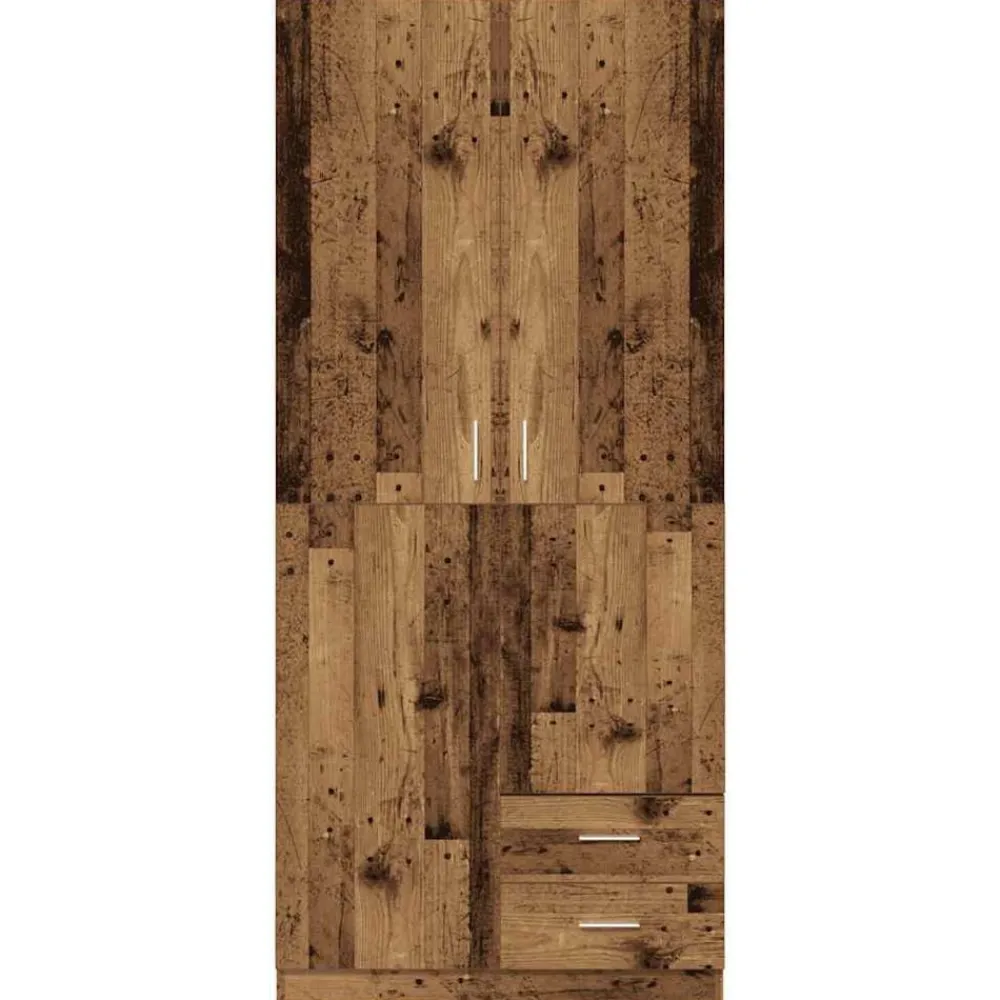 vidaXL Armarios Y Almacenamiento-Armario de madera de ingeniería madera envejecida 80x52x180 cm
