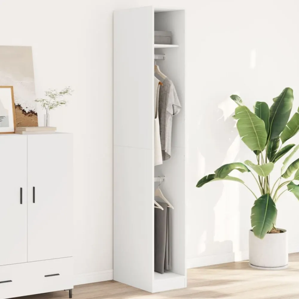 vidaXL Armario de madera de ingeniería 30x50x200 cm Blanco