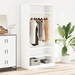 vidaXL Armario de madera contrachapada 100x50x200 cm Blanco Clearance