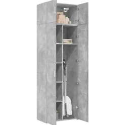vidaXL Armario de madera de ingeniería gris hormigón 70x42,5x225 cm Gris hormigón Hot