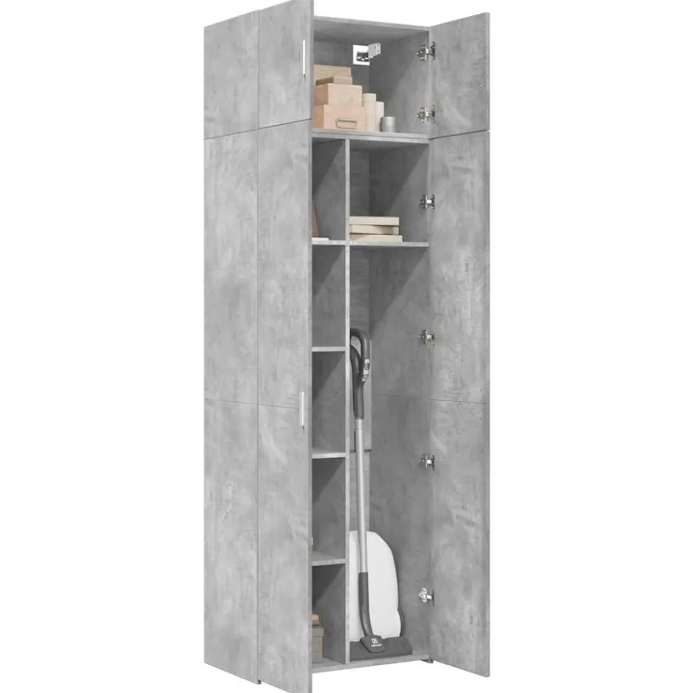 vidaXL Armario de madera de ingeniería gris hormigón 70x42,5x225 cm Gris hormigón Hot