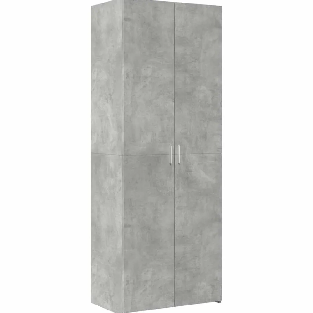vidaXL Armario de madera de ingeniería gris hormigón 70x42,5x225 cm Gris hormigón Hot