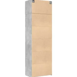 vidaXL Armario de madera de ingeniería gris hormigón 70x42,5x225 cm Gris hormigón Hot