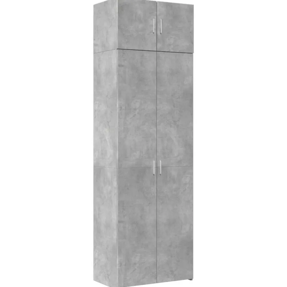 vidaXL Armarios Y Almacenamiento-Armario de madera de ingeniería gris hormigón 70x42,5x225 cm