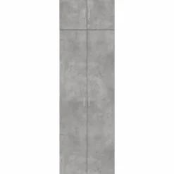 vidaXL Armarios Y Almacenamiento-Armario de madera de ingeniería gris hormigón 70x42,5x225 cm