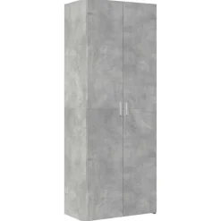 vidaXL Armarios Y Almacenamiento-Armario de madera de ingeniería gris hormigón 70x42,5x225 cm