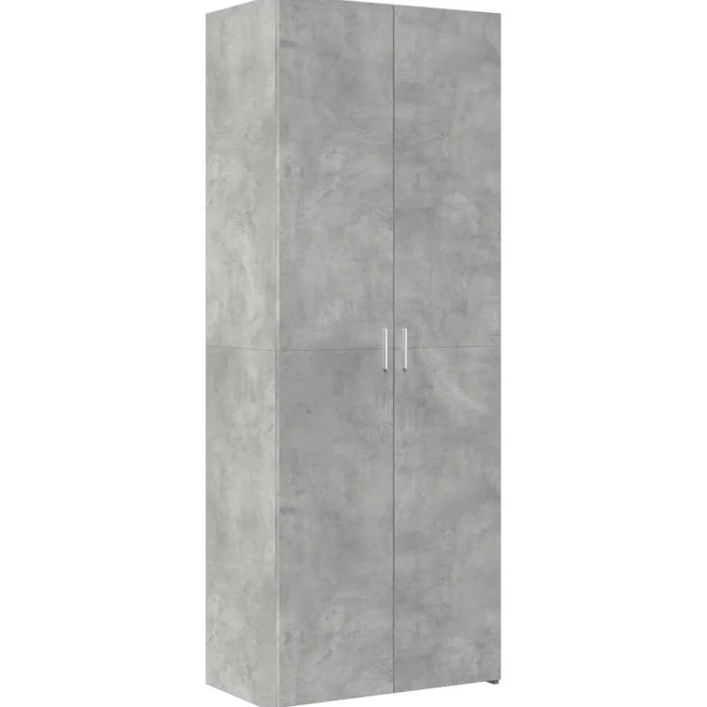 vidaXL Armarios Y Almacenamiento-Armario de madera de ingeniería gris hormigón 70x42,5x225 cm