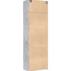 vidaXL Armarios Y Almacenamiento-Armario de madera de ingeniería gris hormigón 70x42,5x225 cm