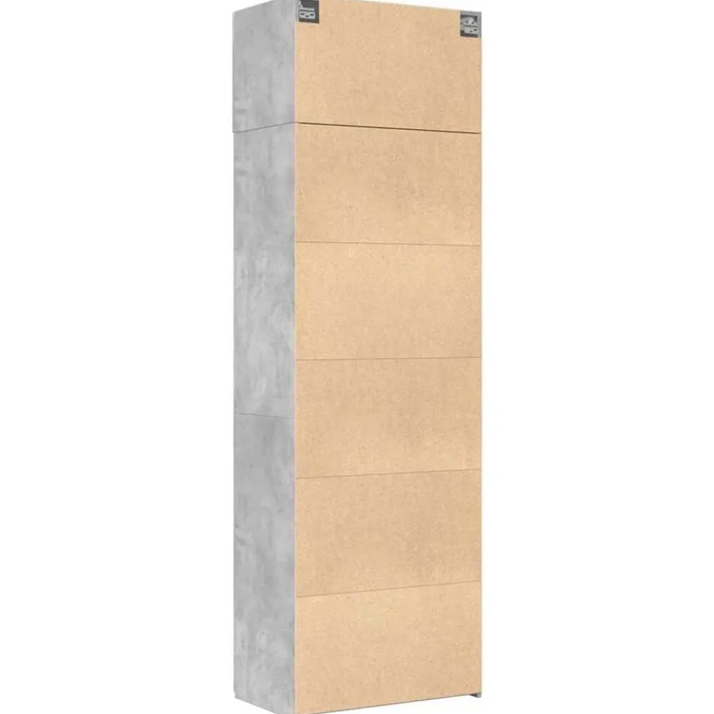 vidaXL Armarios Y Almacenamiento-Armario de madera de ingeniería gris hormigón 70x42,5x225 cm