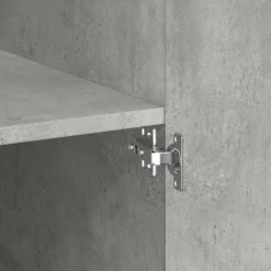 vidaXL Armarios Y Almacenamiento-Armario de madera de ingeniería gris hormigón 70x42,5x225 cm