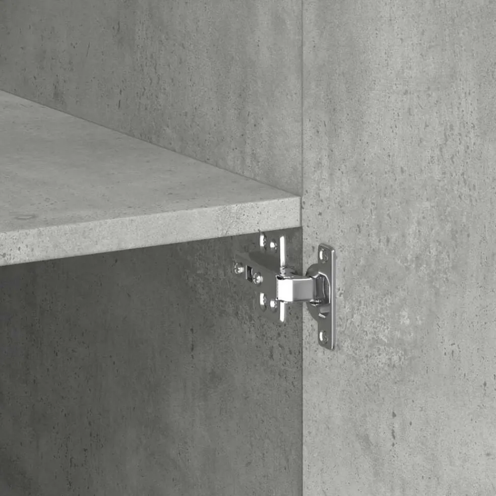 vidaXL Armarios Y Almacenamiento-Armario de madera de ingeniería gris hormigón 70x42,5x225 cm