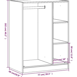 vidaXL Productos Del Hogar-Armario de madera de ingeniería 77x48x102 cm