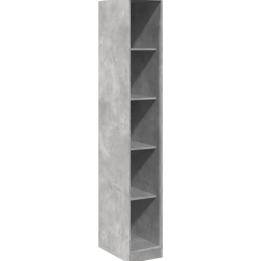 vidaXL Armarios Y Almacenamiento-Armario de madera de ingeniería gris hormigón 30x50x200 cm