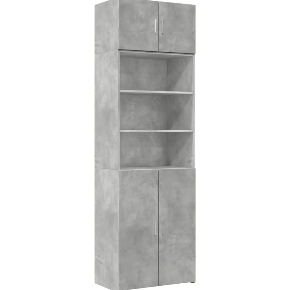 vidaXL Armarios Y Almacenamiento-Armario de madera de ingeniería gris hormigón 70x42,5x225 cm