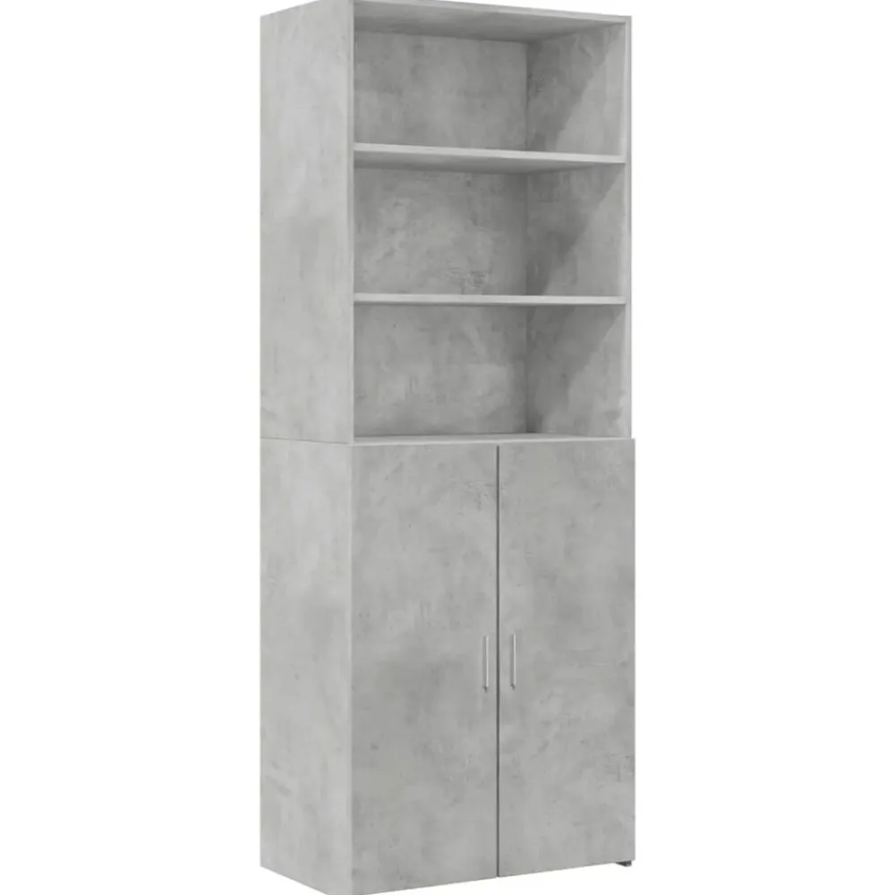 vidaXL Armarios Y Almacenamiento-Armario de madera de ingeniería gris hormigón 70x42,5x225 cm