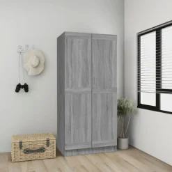 vidaXL Armario de madera contrachapada 82,5x51,5x180 cm Gris sonoma Hot