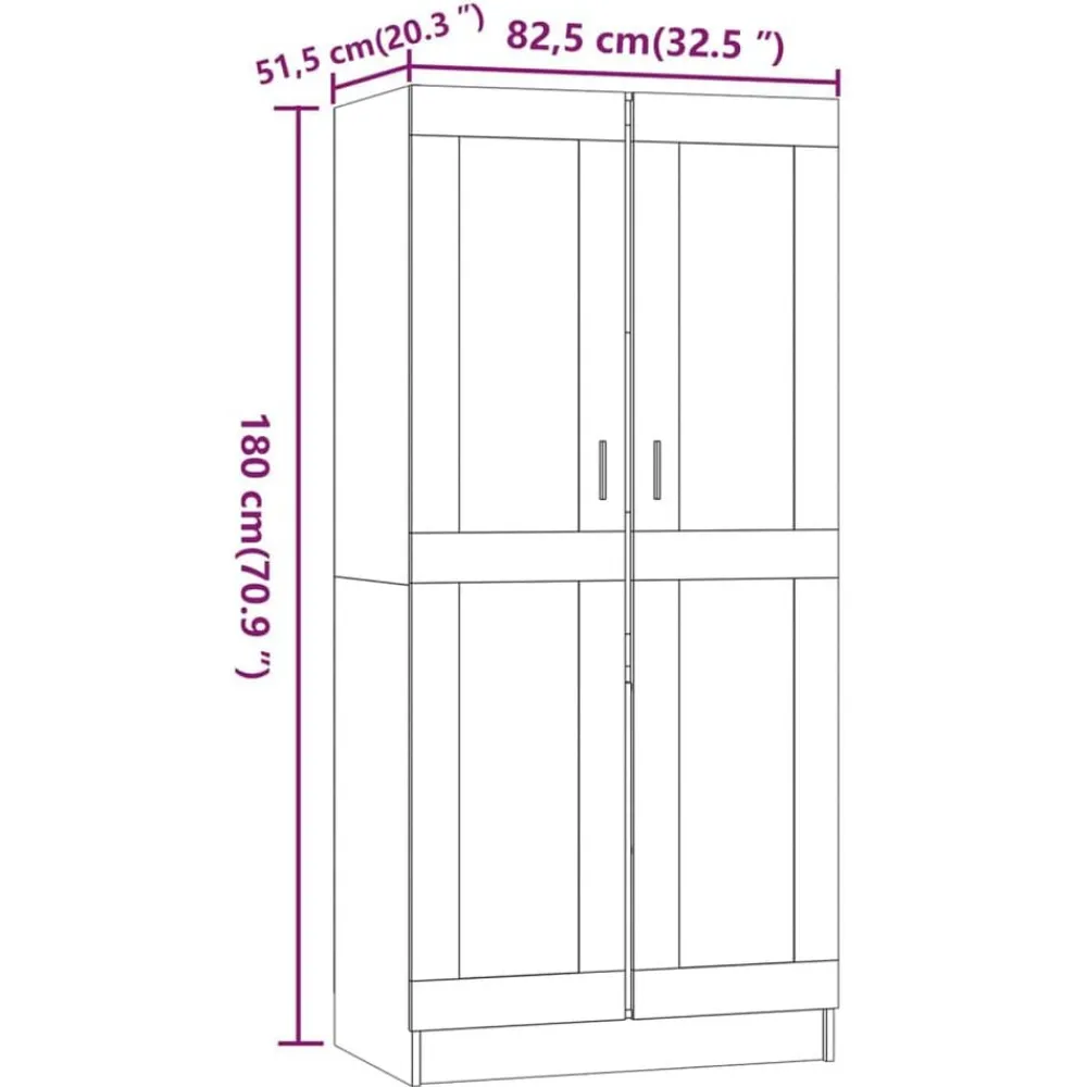 vidaXL Armario de madera contrachapada 82,5x51,5x180 cm Gris sonoma Hot