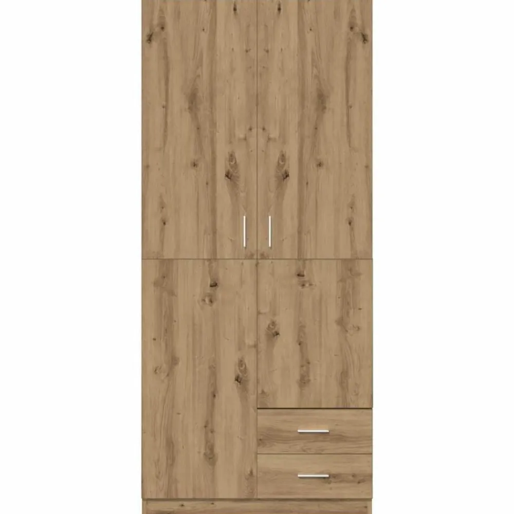 vidaXL Armarios Y Almacenamiento-Armario de madera de ingeniería roble artesanal 80x52x180 cm