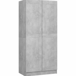 vidaXL Armario de madera contrachapada gris hormigón 82,5x51,5x180 cm Gris hormigón Online