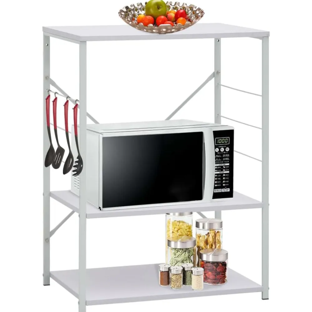 vidaXL Armario de microondas madera ingeniería 60x39,6x79,5 cm Blanco New