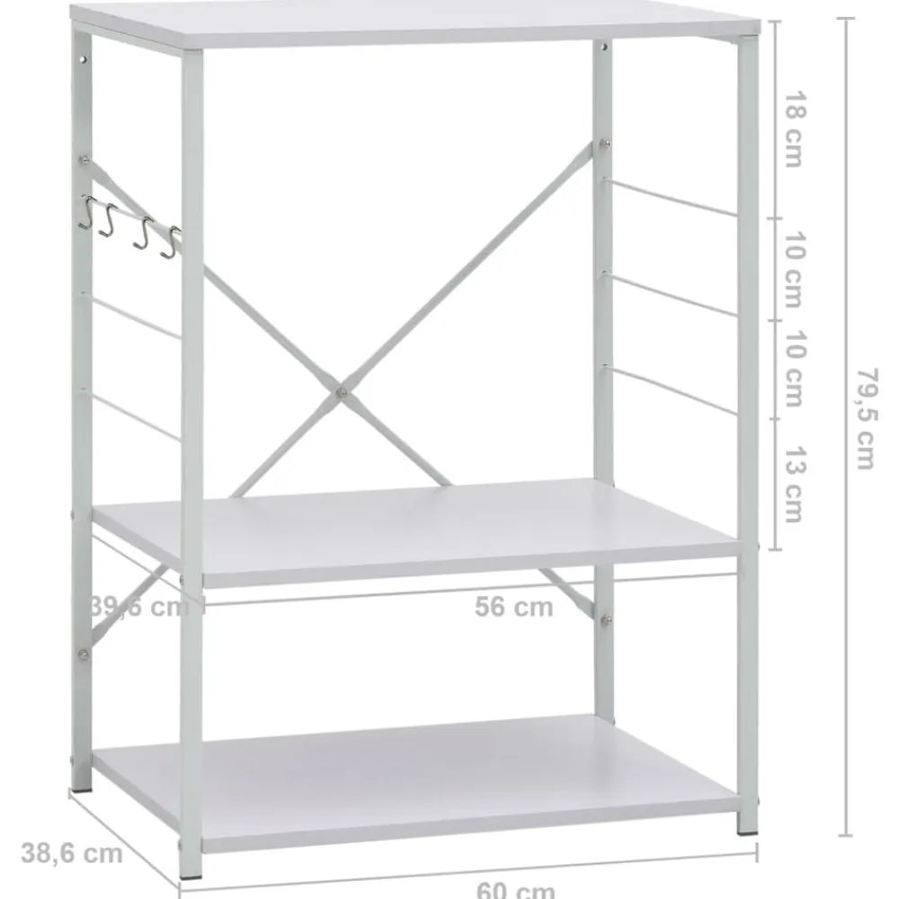 vidaXL Armario de microondas madera ingeniería 60x39,6x79,5 cm Blanco New