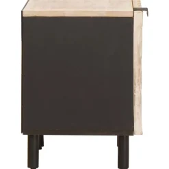 vidaXL Armario de Noche 40 x 33 x 46 cm Madera de mango maciza Acabado lavado Online