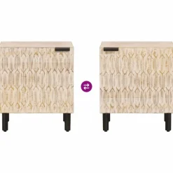 vidaXL Armario de Noche 40 x 33 x 46 cm Madera de mango maciza Acabado lavado Online