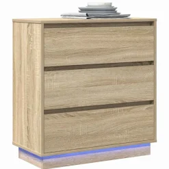 vidaXL Armario de Noche con cajón 71 x 34,5 x 75 cm Roble Sonoma Outlet