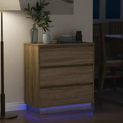 vidaXL Armario de Noche con cajón 71 x 34,5 x 75 cm Roble Sonoma Outlet