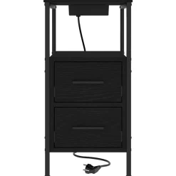 vidaXL Armario de Noche con cajón 30 x 48 x 61 cm Roble negro Best