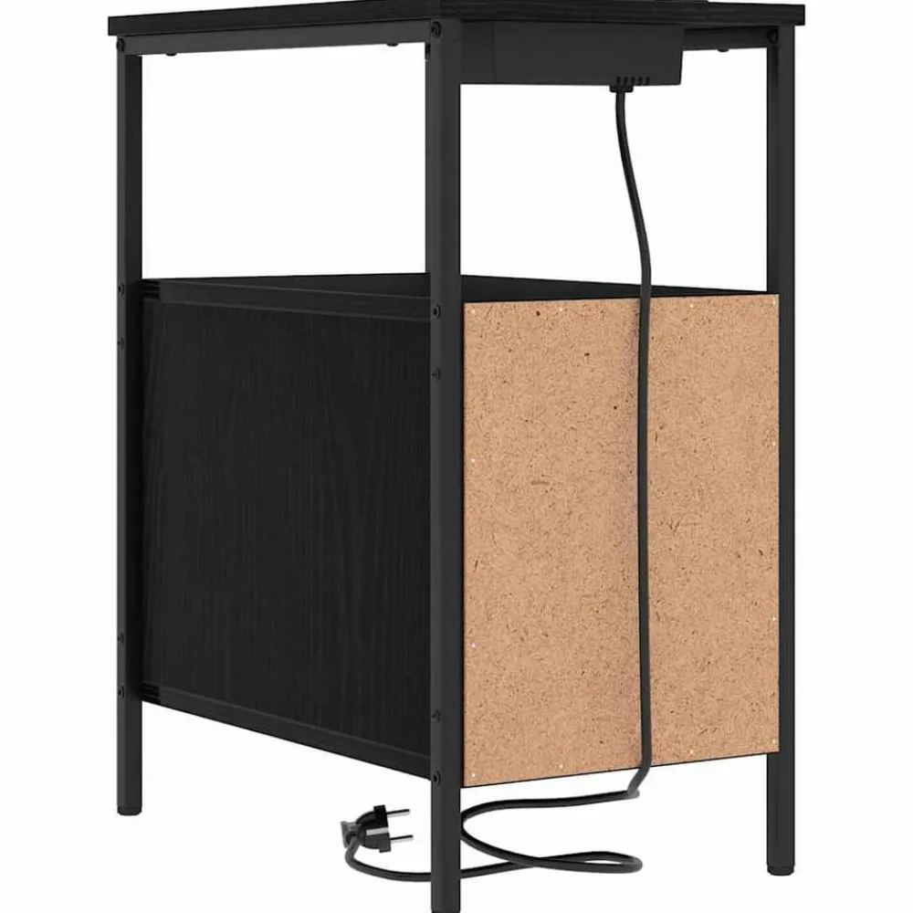 vidaXL Armario de Noche con cajón 30 x 48 x 61 cm Roble negro Best